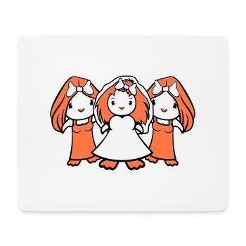 3 Vögel Team Braut Girls drei Freundinnen Hochzeit - Mousepad (Querformat) - Weiß - Vorne