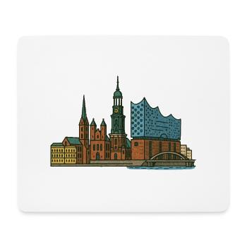 Horizon de Hambourg - Tapis de souris (format paysage) - blanc - Devant