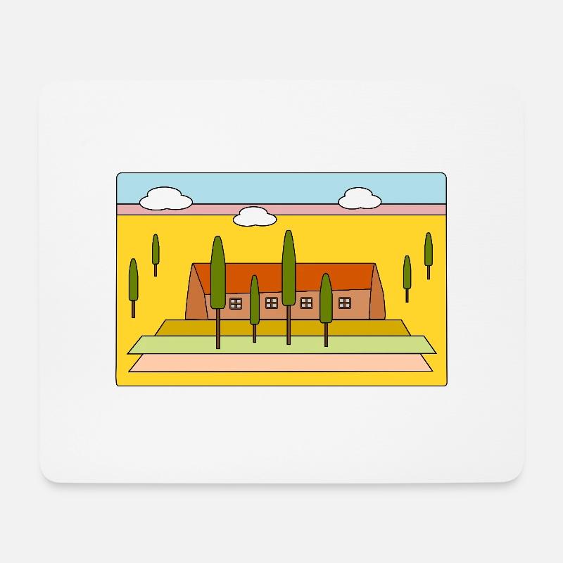 Landschaft mit Zypressen - Mousepad (Querformat) - Weiß