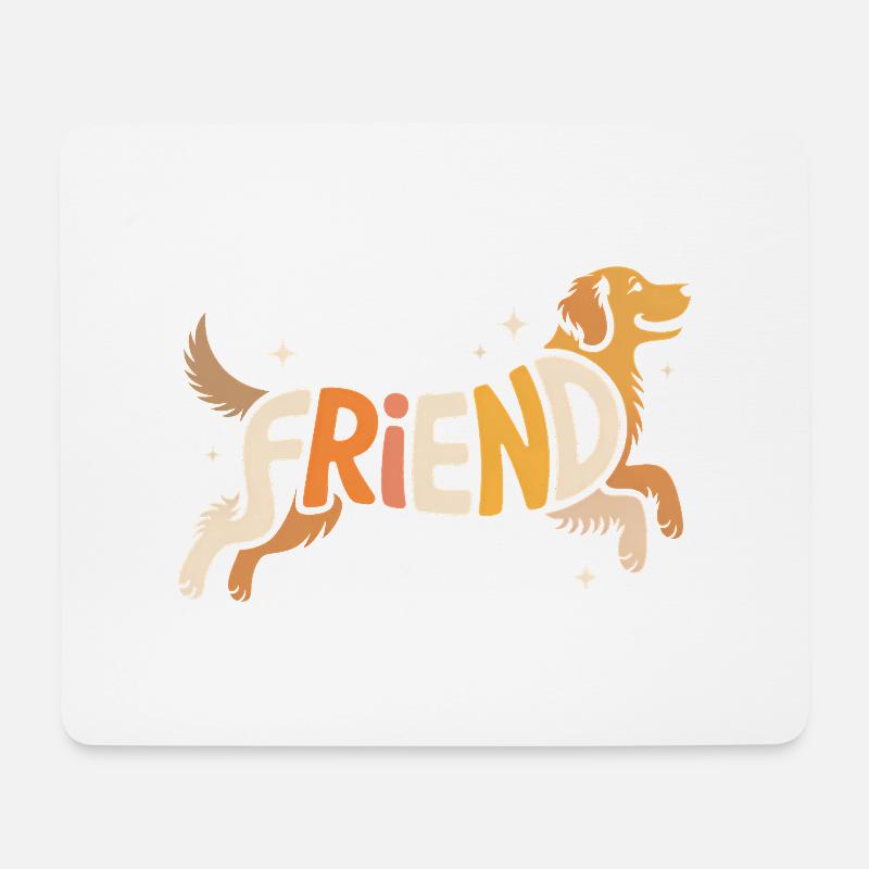 Friend Dog - Cool Pet Logo - Mouse Pad (horizontal) - white