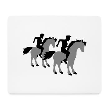 2 Chevaux Cavalier Sport d’équipe Hommes Garçons Amis - Tapis de souris (format paysage) - blanc - Devant