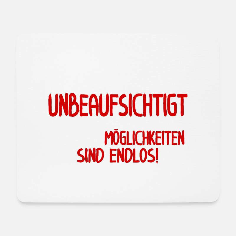 Unbeaufsichtigt – Rentner Spaßshirt - Mousepad (Querformat) - Weiß