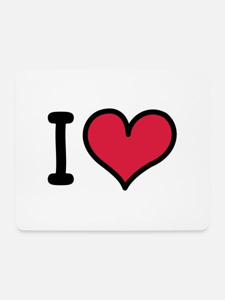 I Heart 3-colors - Mousepad (Querformat) - Weiß