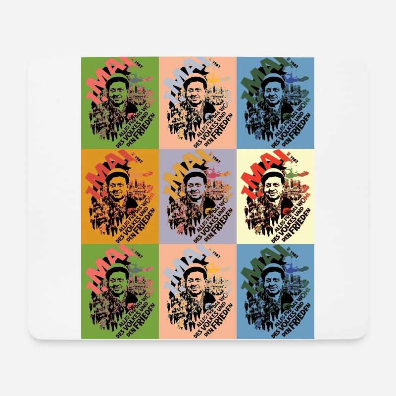 1. Mai DDR Pop Art - Mousepad (Querformat) - Weiß