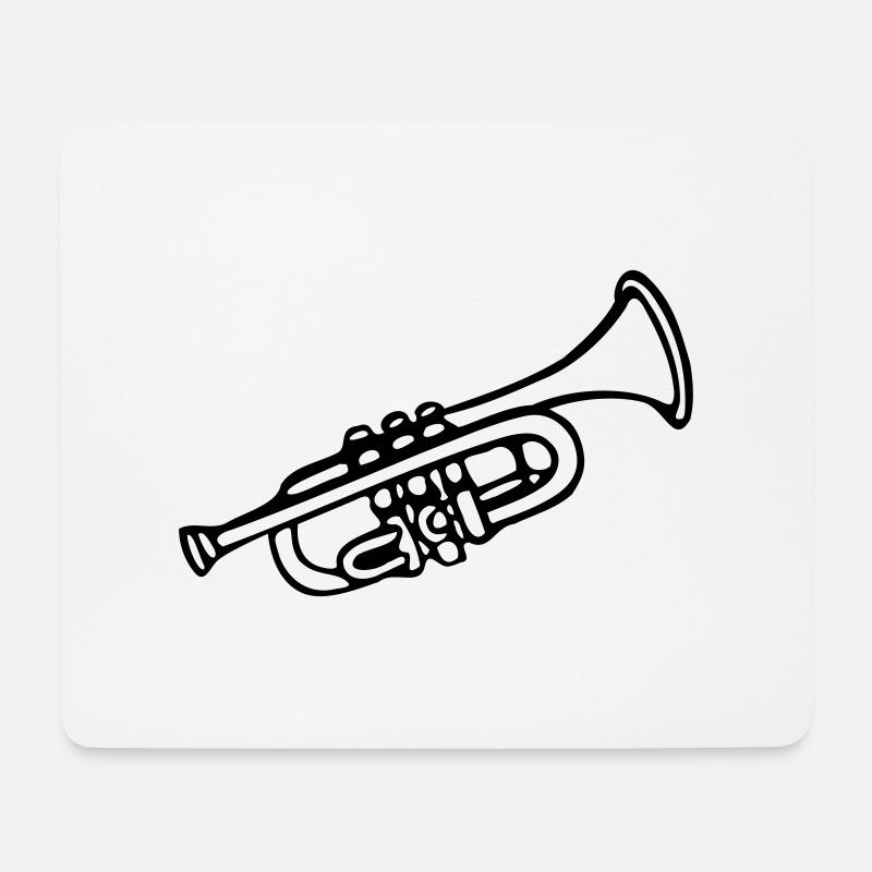 Trompete - Mousepad (Querformat) - Weiß