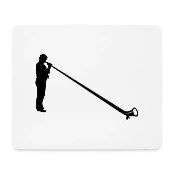 Alpenhorn - Mousepad (Querformat) - Weiß - Vorne
