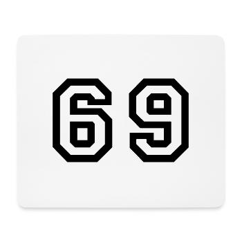 Number - 69 - Mousepad (Querformat) - Weiß - Vorne