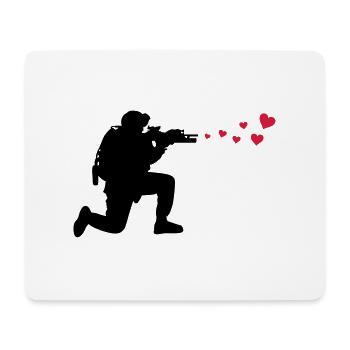 soldat herzen - Mousepad (Querformat) - Weiß - Vorne