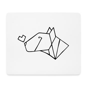 Bullterrier mit Herz - Mousepad (Querformat) - Weiß - Vorne