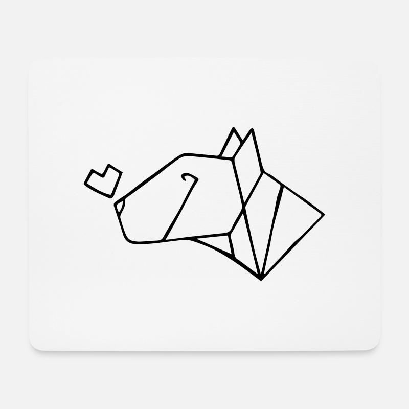Bullterrier mit Herz - Mousepad (Querformat) - Weiß