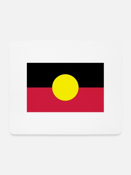 Fahne Flagge Aborigines - Mousepad (Querformat) - Weiß