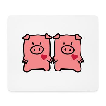 two cute pigs - Mousepad (Querformat) - Weiß - Vorne