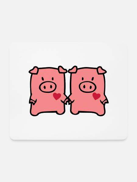 two cute pigs - Mousepad (Querformat) - Weiß