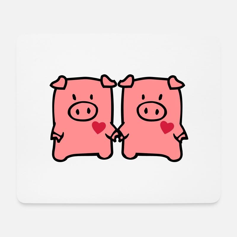 two cute pigs - Mousepad (Querformat) - Weiß