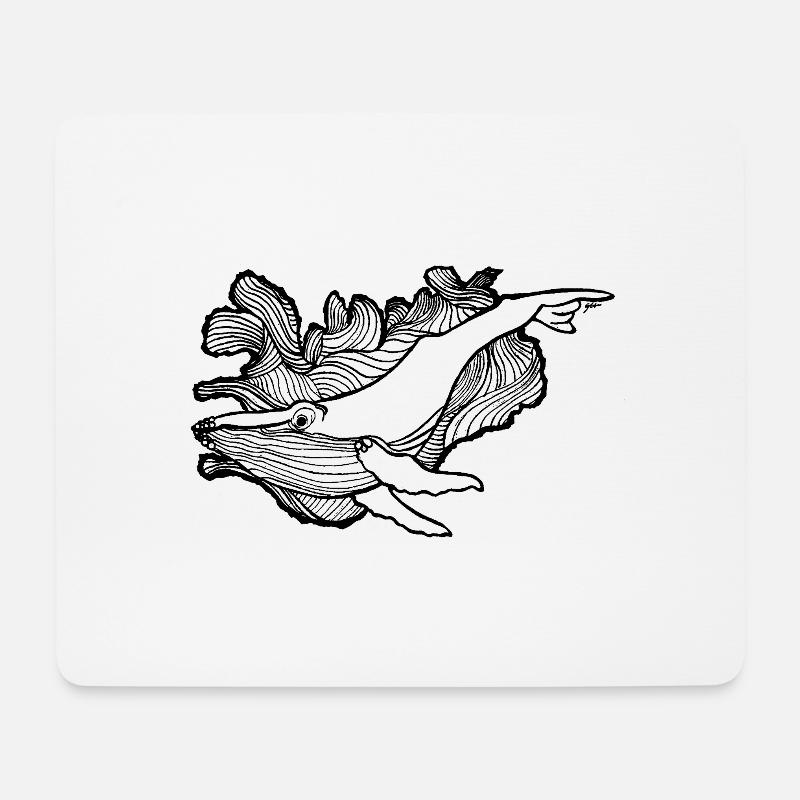 Wal von Island - Mousepad (Querformat) - Weiß