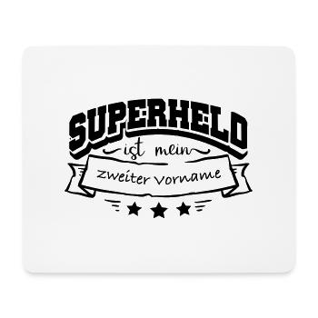 Vorname Superheld - Mousepad (Querformat) - Weiß - Vorne