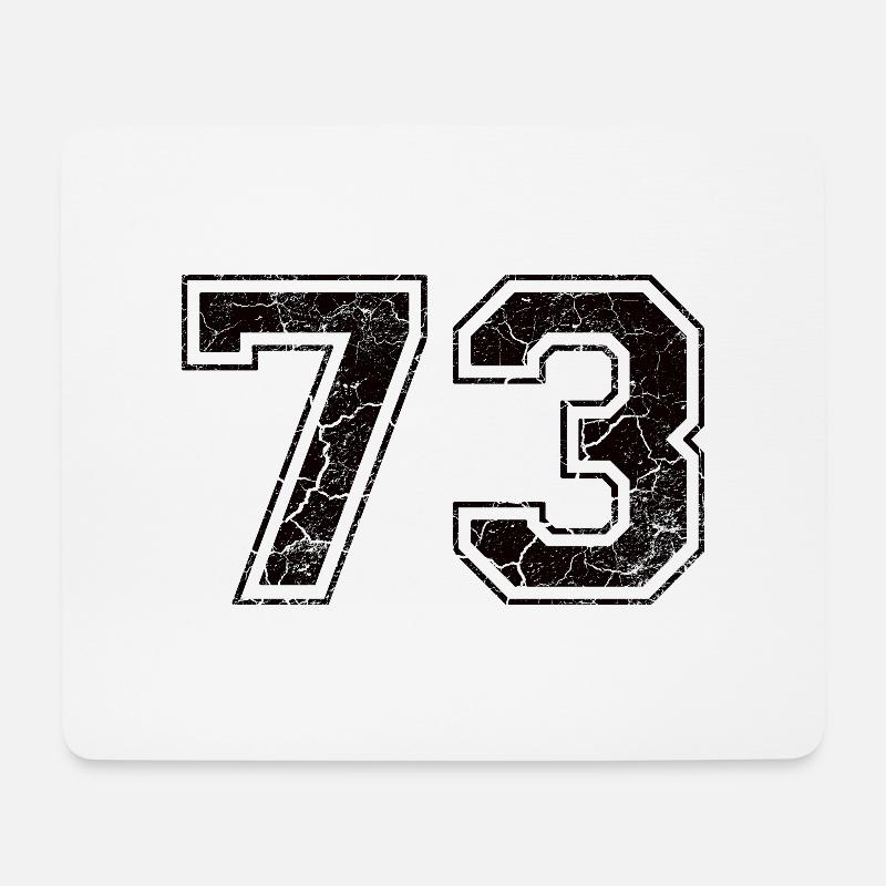 Zahl 73 im Vintage-Shabby-Chic - Mousepad (Querformat) - Weiß