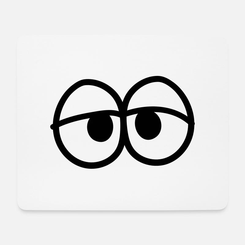 augen gesicht lustig comic cartoon clipart kopf tr - Mousepad (Querformat) - Weiß