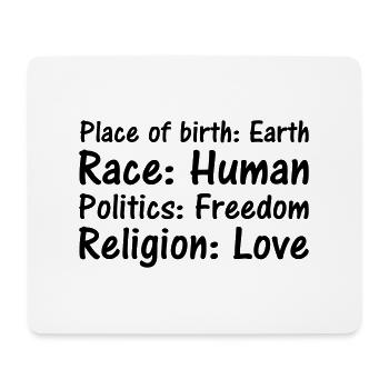 Place of birth Race Politics Religion - Mouse Pad (horizontal) - white - Front
