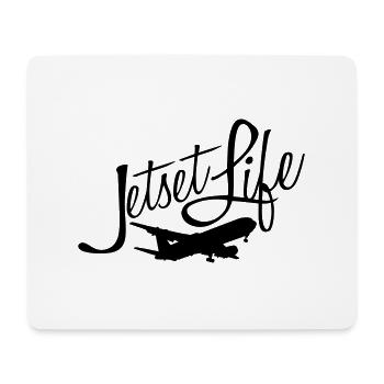flugzeug jetset kreis rund kontur weltreise ferien - Mousepad (Querformat) - Weiß - Vorne