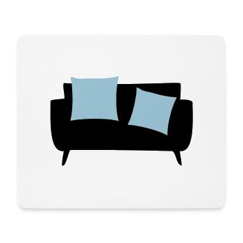 Canapé-lit et oreillers - Tapis de souris (format paysage) - blanc - Devant