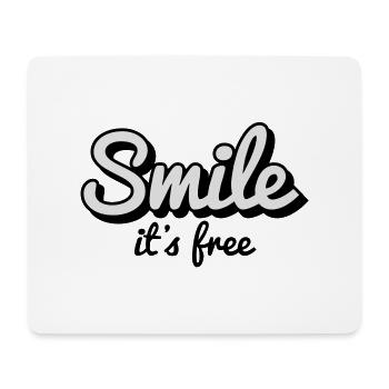 Lächeln ist es kostenlos - Mousepad (Querformat) - Weiß - Vorne
