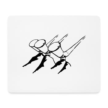 ALPHORN,HORN,BLASINSTRUMENT,ALPEN,POLSTERPFEIFEF - Mousepad (Querformat) - Weiß - Vorne