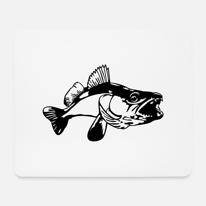 Zander mouth - Mouse Pad (horizontal) - white