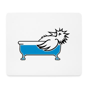 Vogel in der Wanne / bird in bathtub (2c) - Mouse Pad (horizontal) - white - Front