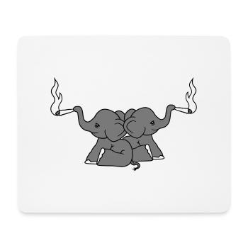 brawny elephant 2 friends team couple kiffen joint - Mouse Pad (horizontal) - white - Front
