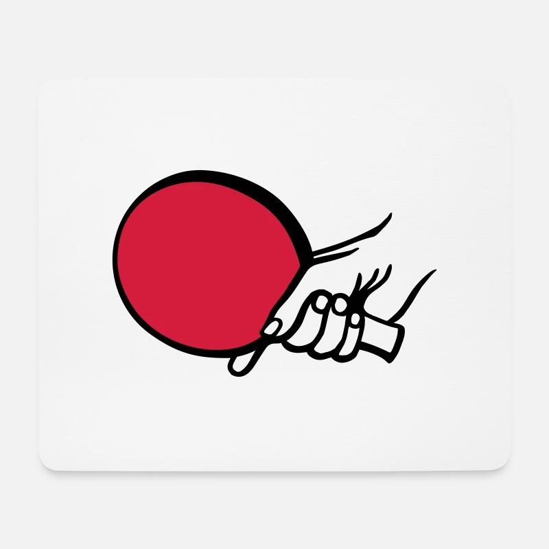 tischtennis_shake_hands_2c - Mousepad (Querformat) - Weiß