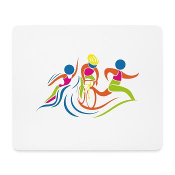 Triathlon - Tapis de souris (format paysage) - blanc - Devant