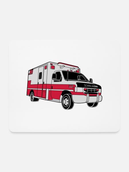 Ambulance / Rettungswagen - Mousepad (Querformat) - Weiß