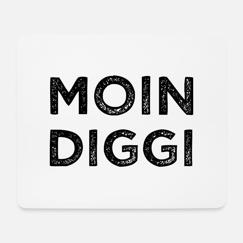 Moin Diggi Hamburg Nordsee Geschenk - Mousepad (Querformat) - Weiß