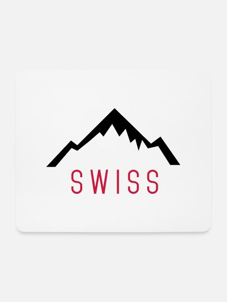 Swiss Alps - Mousepad (Querformat) - Weiß