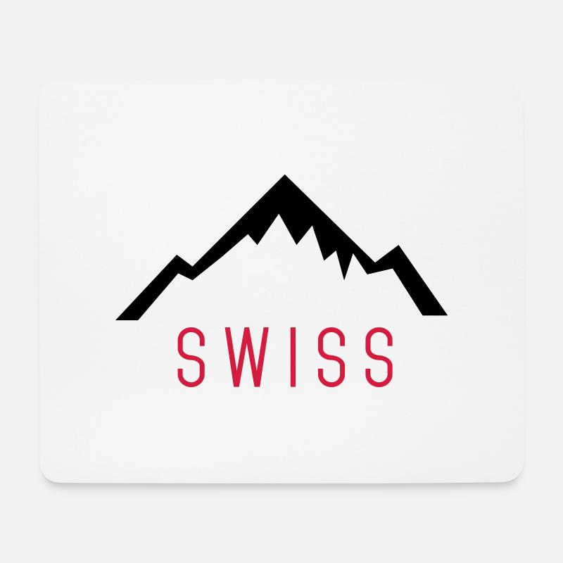 Swiss Alps - Mousepad (Querformat) - Weiß