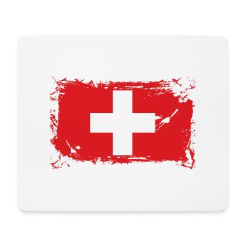 Flagge Schweiz, Switzerland, Swiss - Mousepad (Querformat) - Weiß - Vorne