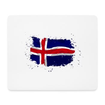 Iceland Flag - Vintage Look - Mousepad (Querformat) - Weiß - Vorne