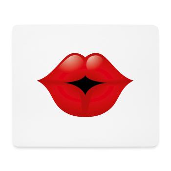 Smiley Lips - Mousepad (Querformat) - Weiß - Vorne