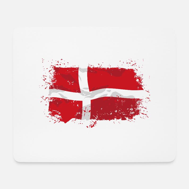 Denmark Flag - Mousepad (Querformat) - Weiß