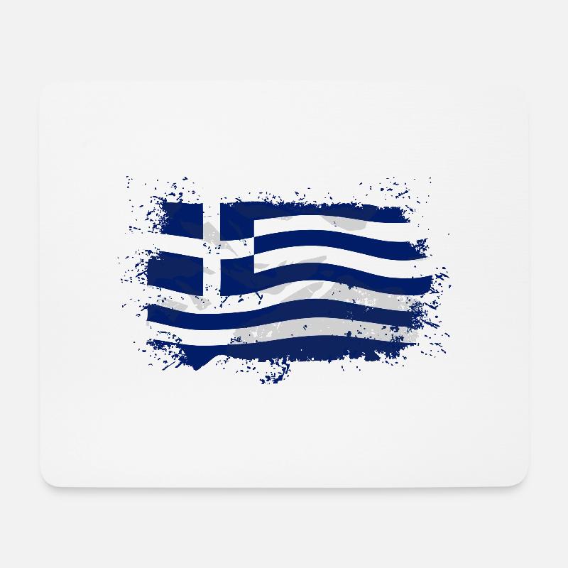 Greece Flag - Mousepad (Querformat) - Weiß