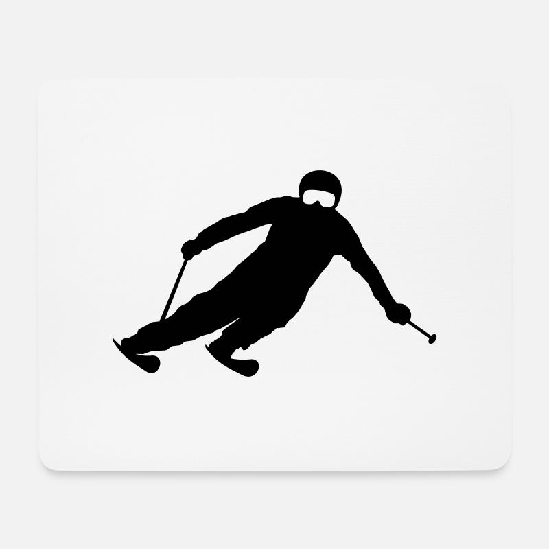 Sport - Skifahrer - Mousepad (Querformat) - Weiß
