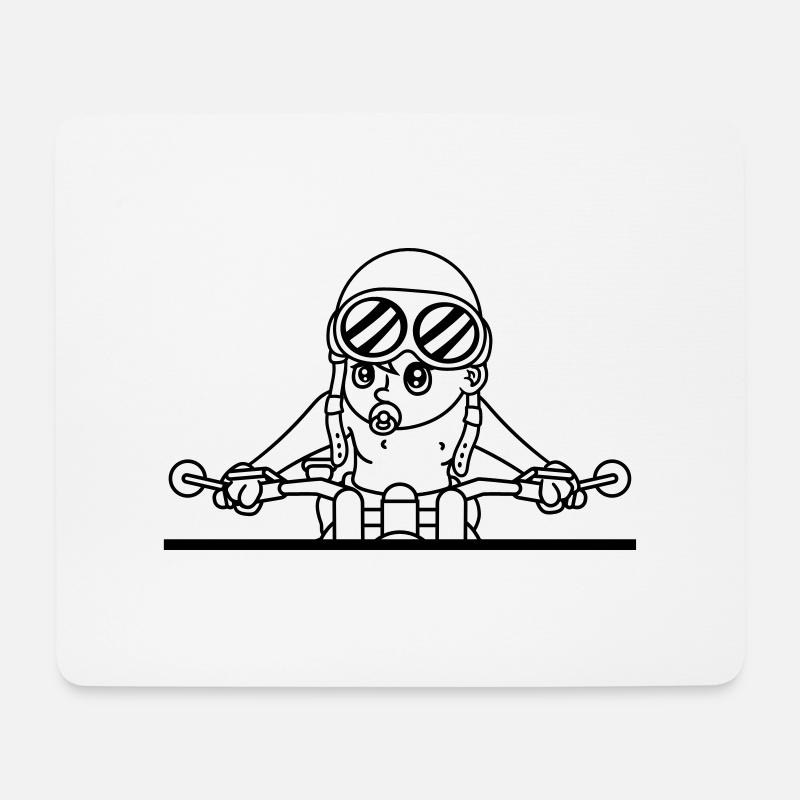 design fahren motorrad führerschein cool schnell z - Mousepad (Querformat) - Weiß