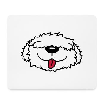 Bobtail Hund Gesicht - Mousepad (Querformat) - Weiß - Vorne