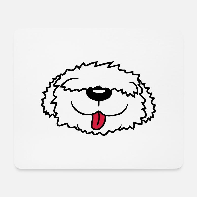 Bobtail Hund Gesicht - Mousepad (Querformat) - Weiß