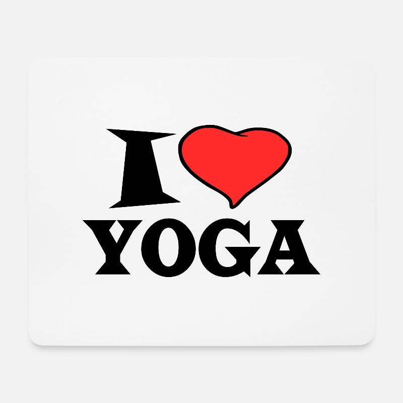 I love Yoga - I Love Yoga - Mousepad (Querformat) - Weiß
