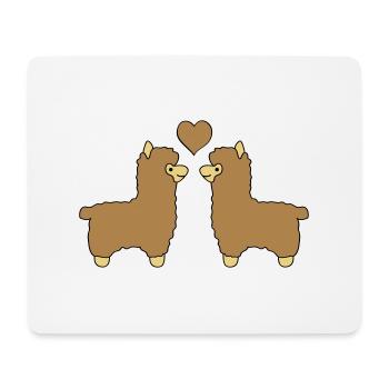 lama alpaca comic love - Mousepad (Querformat) - Weiß - Vorne