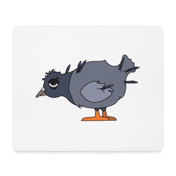 Müde Taube - Mousepad (Querformat) - Weiß - Vorne