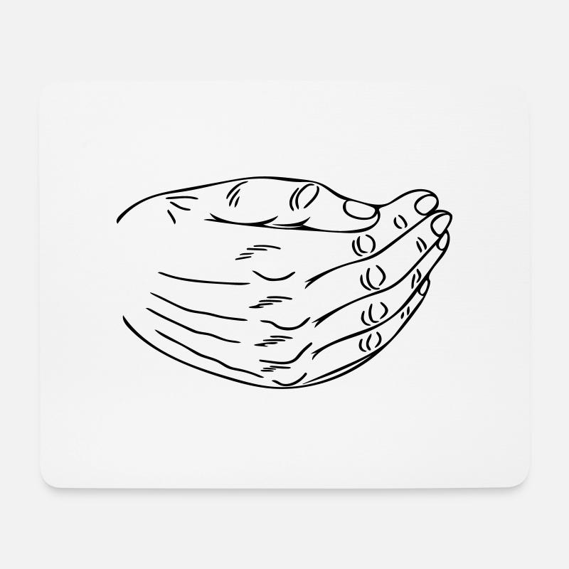 Hand vor dem Mund - Mousepad (Querformat) - Weiß