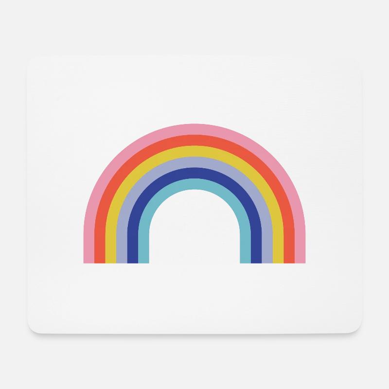 Regenbogen - Mousepad (Querformat) - Weiß